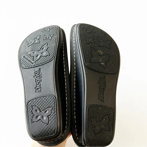 Alegria Paloma‎ Black Leather Colorful Embossed Mary Jane Size 37 WIDE Tapestry - Picture 13 of 14